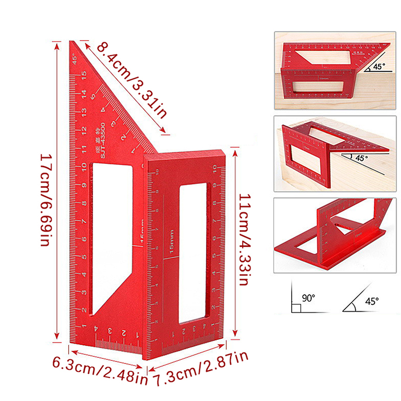 Woodworking Classes - Çok fonksiyonlu Açı Cetveli 45 90