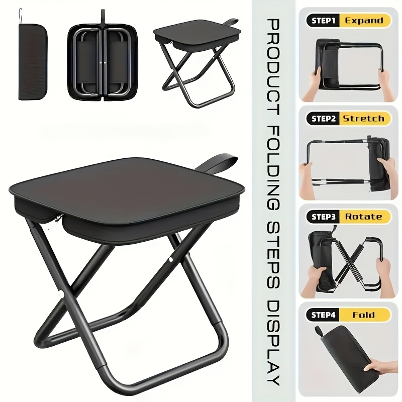 Woodworking Outdoor Furniture - Hafif Kompakt Katlanır Kamp Taburesi Taşınabilir