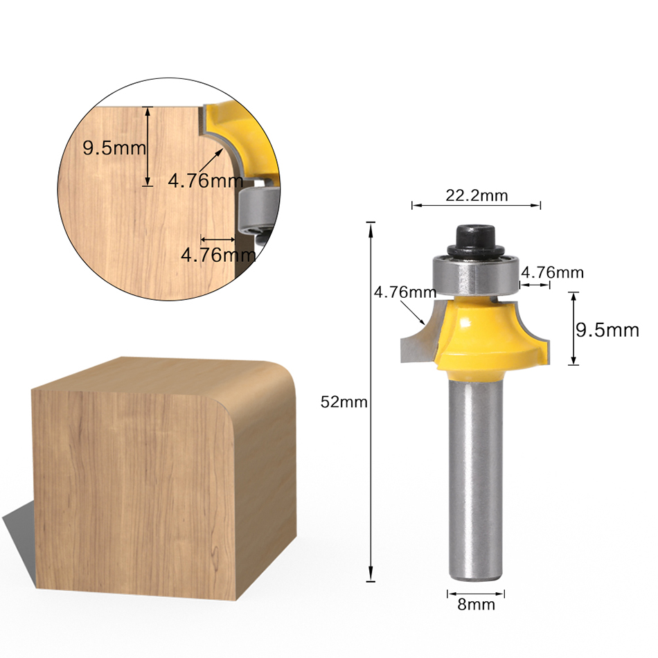 8mm Saplı Yuvarlak Köşe Freze  - Woodworking Nc incelemesi ve fiyatı