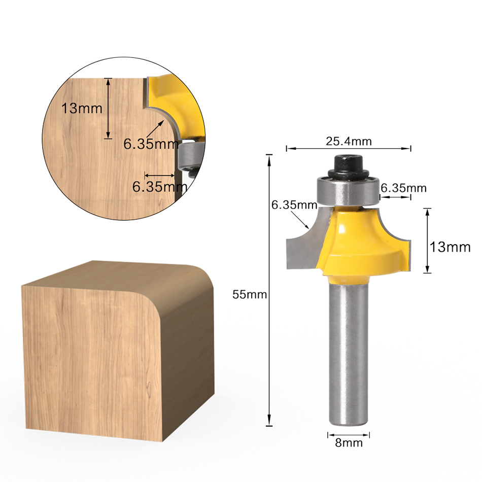 8mm Saplı Yuvarlak Köşe Freze  - Woodworking Nc incelemesi ve fiyatı